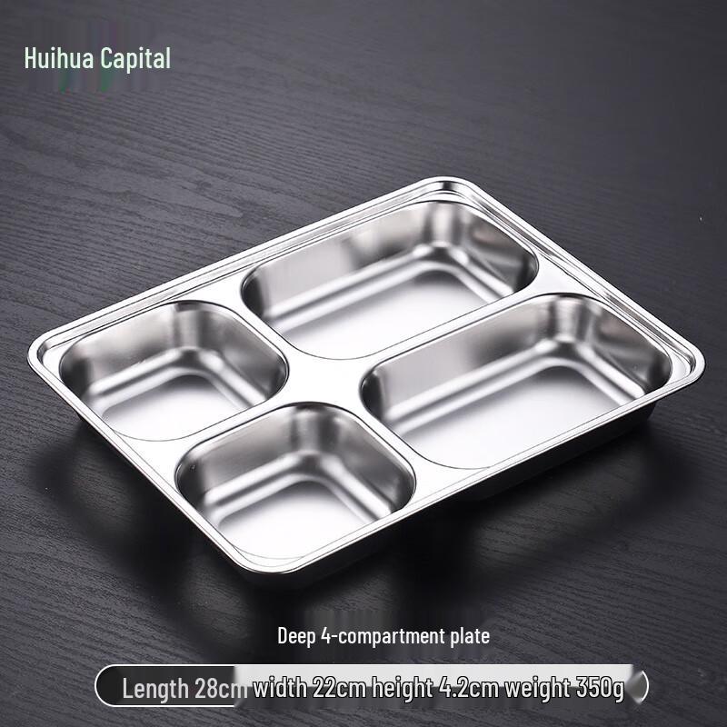 HUIHUADU 304 Stainless Steel Divided Lunch Tray for Adults