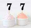 Darling Souvenir| Number 7 Birthday Year Cupcake Toppers| Birthday  Anniversary Party Dessert Decorations - Pack Of