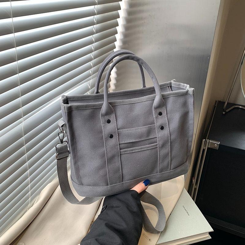 

Трендовая женская сумка 2025 года, литературный и художественный веер, новая модная повседневная сумка-тоут из холста, переносная женская сумка-мессенджер через плечо серый