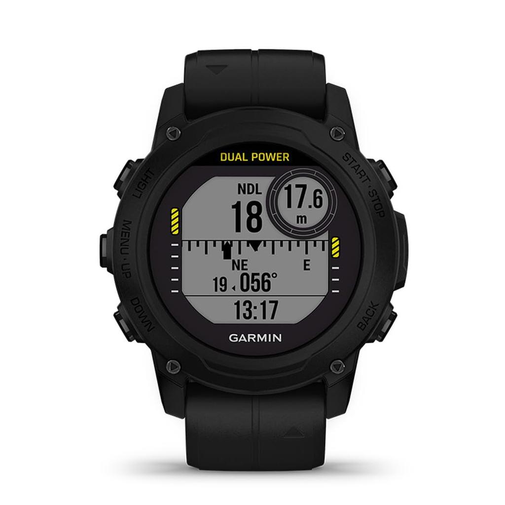 GARMIN Descent G1 Dual Power Dive Computer/Dive Watch, Solar Charging Model, Black [Official Japanese Product] [Snorkeling] [Diving] [Waterproof]