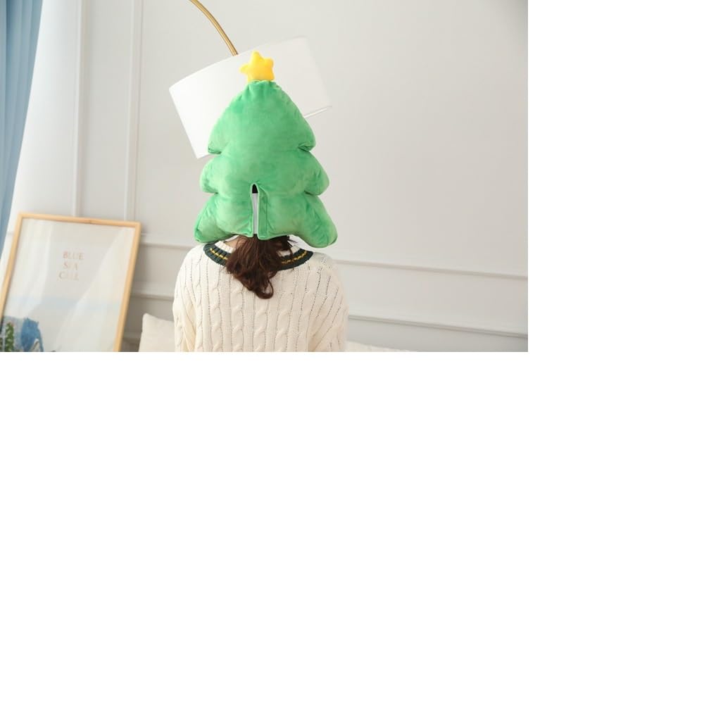 Cosplay Accessory Cap Hat Headgear Funny Hat Christmas Halloween Fluffy Kigurumi Cap Plush Headgear Event Party Funny Photo Prop (Christmas Tree)