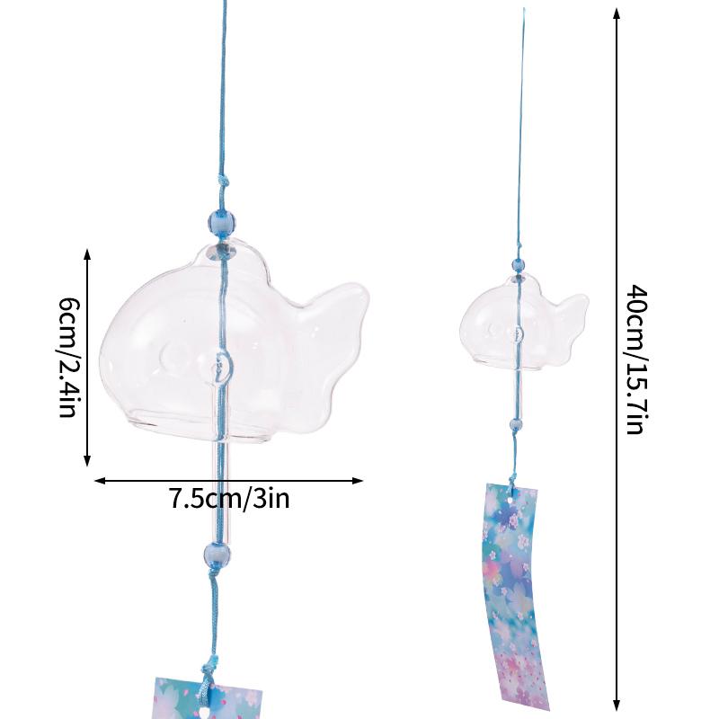Japanese Style Cute Cat Paw Glass Wind Chime DIY Hand-painted Small Goldfish Birthday Gift Outdoor Garden Decoration Pendant