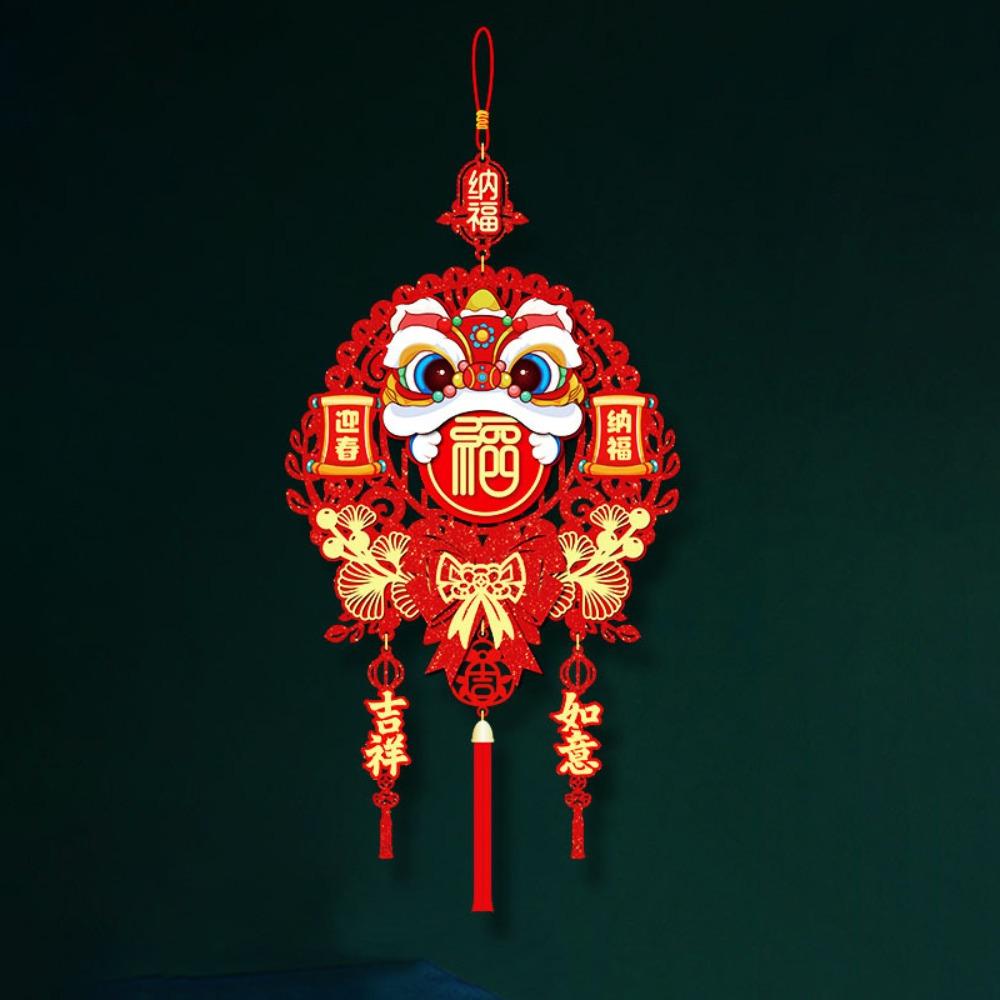 Rote Neujahrs-Hängeornamente Papier Chinesisches Glücksornament Frühlingsfest Türdekoration Zuhause