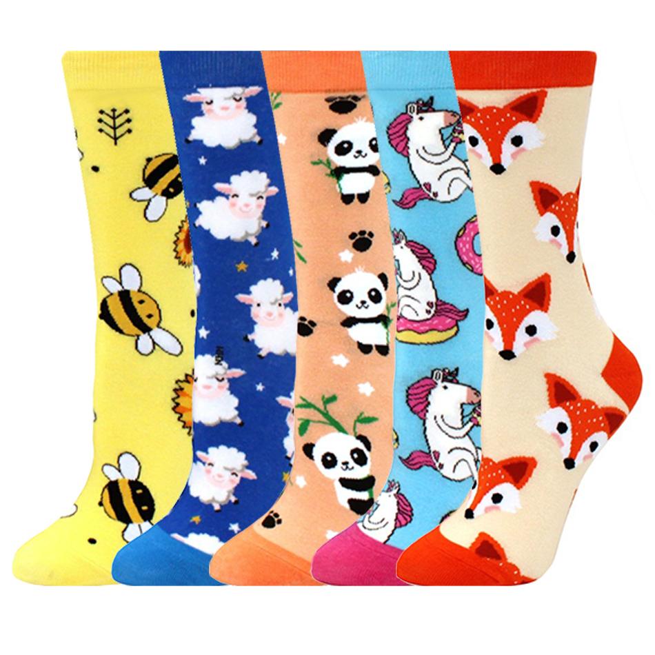 5 пар высококачественных женских хлопковых носков с цветочным рисунком, подарочные носки в стиле athleisure EU 37-41