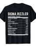 Top PickLocalSigma Rizzler Nutrition Facts Meme Rizz Internet Memes Gen Z Funny Crew Neck Tee with Stylish Print Casual Com