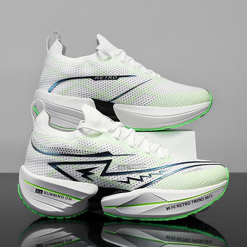 

Кроссовки для марафона из углеродного волокна, мужские спортивные кроссовки для бега, дышащие, легкие, женские, удобные, спортивные, нескользящие, с воздушной подушкой 46