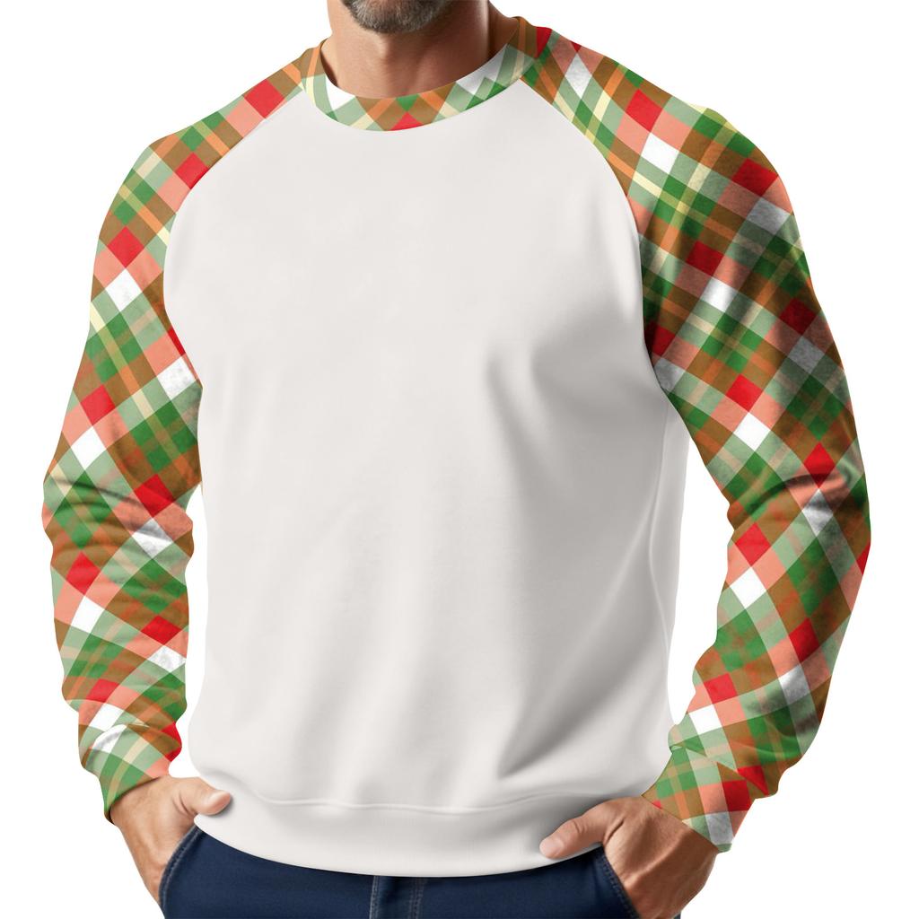 Men's Christmas Raglan Crewneck Fleece Sweatshirt