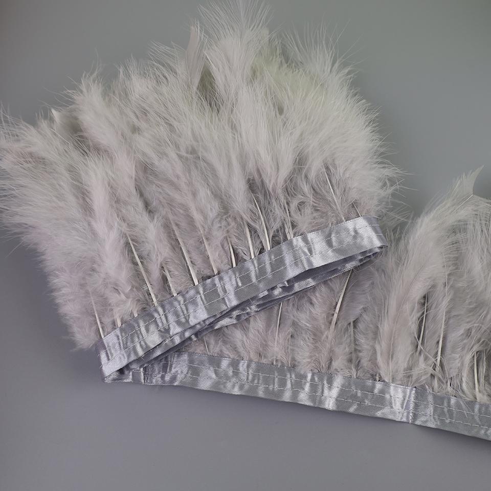FeatherTurkey Feather Fringe 4-6inch Colorful Marabou Feather Tape for Handiwork Clothes Dress Handmade Cloth Strap Home Decoration