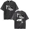 Anime Tomie Junji Ito Vintage Gewaschen Grafik T-Shirts Herren Damen Harajuku Mode Kleidung T-Shirt Sommer Übergroßes Baumwoll-T-Shirt