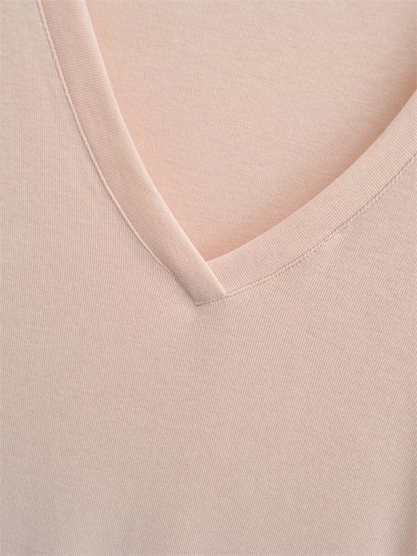 Korean V-Neck Long-Sleeve Slim Fit Sheer T-Shirt for Women - Autumn Essential