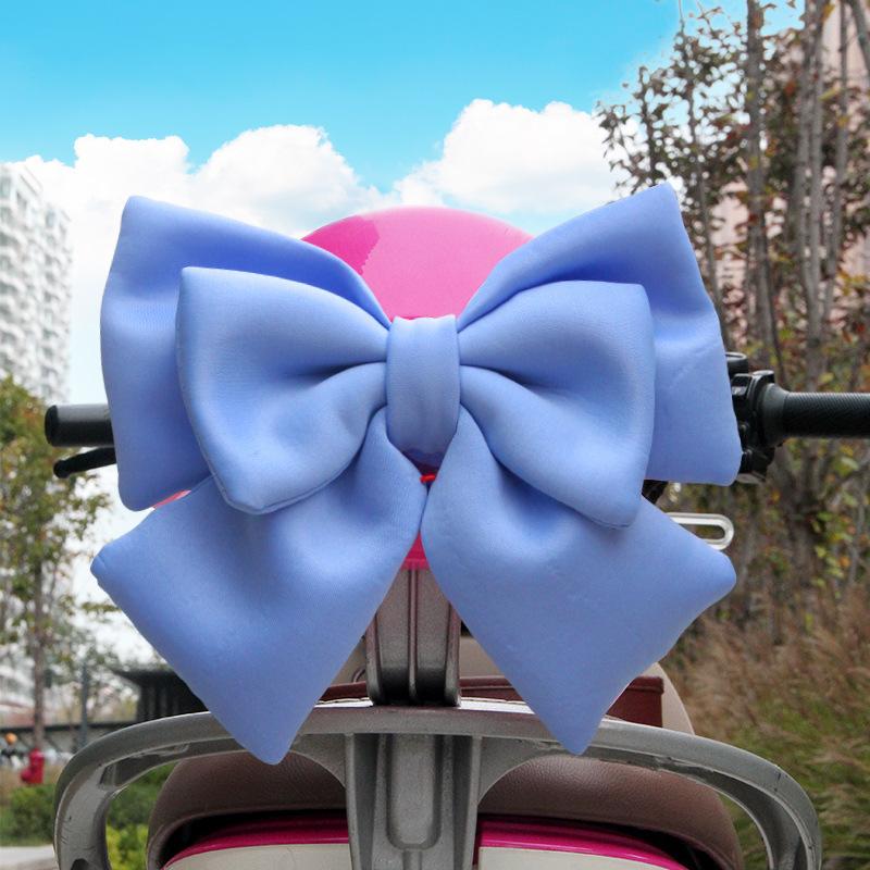 25x23 Universal Motorcycle Scooter Decor Helmet Bow Girl Electric Vehicle Rear Seat Decoration Accessories Cute Bow Cotton
