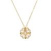 C211 Simple Heart-to-Heart Four-Leaf Clover Necklace for Women Fashion Collarbone Chain Heart Foldable Two-Way Pendant Necklace