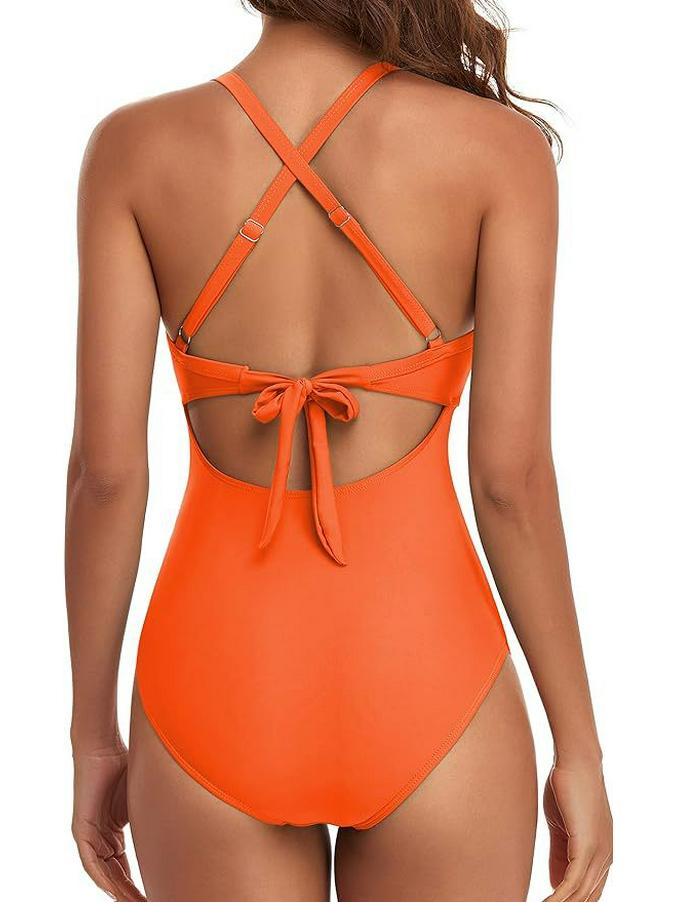 Women's Sexy Hollow Out One-Piece Swimsuit - Backless, Lace-Up Bodycon Bikini