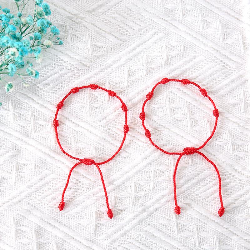 Cross-border Hot Sale Benming Year Red Rope 7 Knot Lucky Bracelet Simple Personality Hand-woven