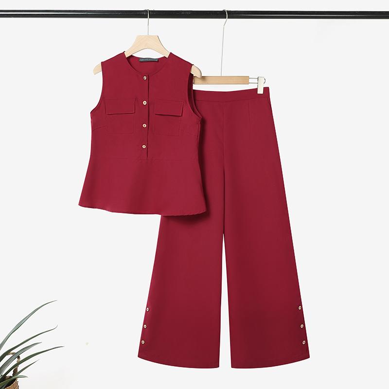 

ZANZEA Womens Sleeveless Tank Tops and Pants Summer Two Piece Suit Sets