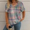 Summer V-neck Short Sleeve Tops 3D Patchwork Print Outdoor Casual Oversized Clothing T-shirts