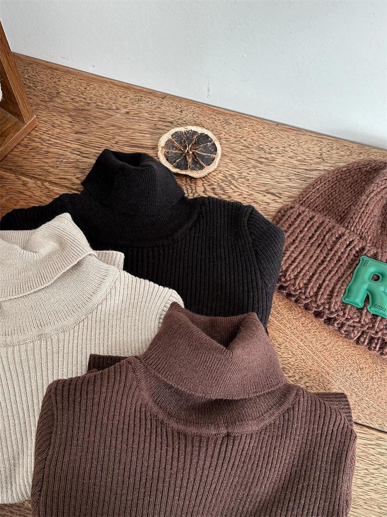 Jiaye 2023 Kinder Plüsch Rollkragen Winterpullover - Dickes, elastisches Oberteil für Jungen & Mädchen