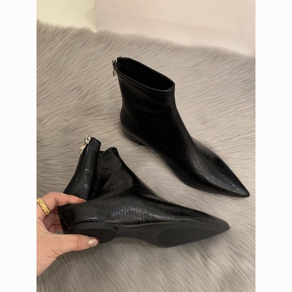 Skinny fashion elastic boots bare boots short boots pointed wind light luxury legs increase for many years