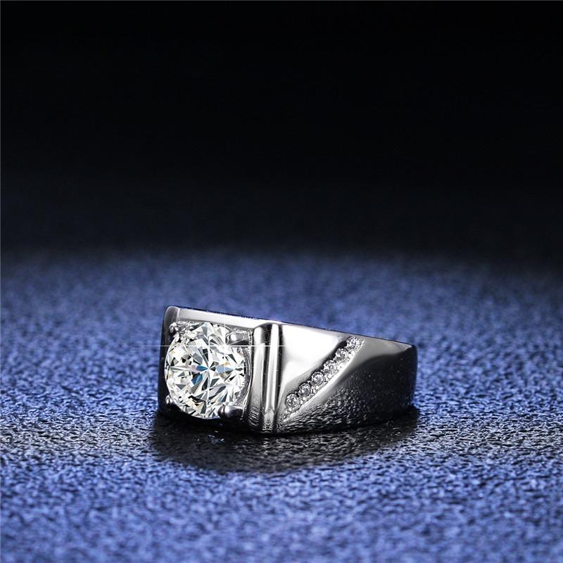 Solid Sterling Silver 2 Carat Lab Moissanite D Color Men Women Rings Premium Wedding Engagement Jewelry Fashion Gifts