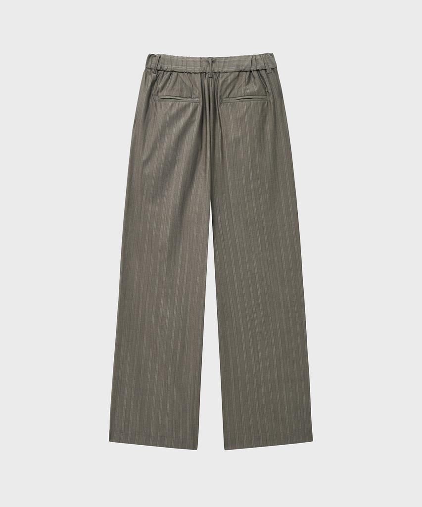 NOIRER Wool Silk Striped Light Pants (Brown)