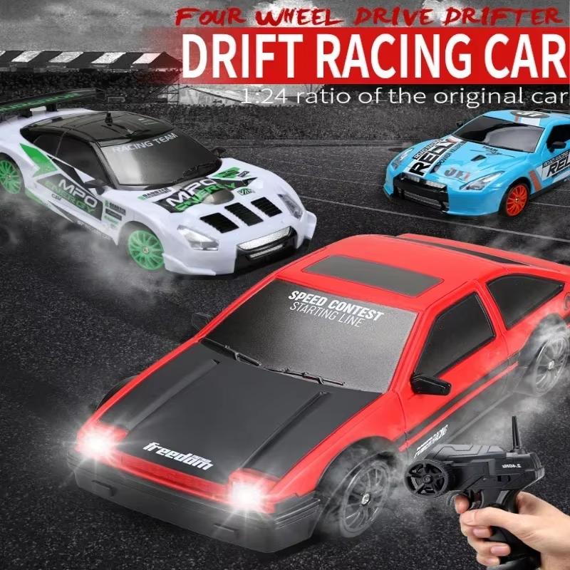 2.4G Cool High-Speed Drift Racing Car AE86 Model Remote Control Racing Car Four-Wheel Drive GTR Remote Control Car Boy Toy Gifts