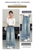 Girls' Autumn 2026 Wide Leg Rhinestone Jeans - Children's Straight Leg Trousers for Middle and Older Girls.