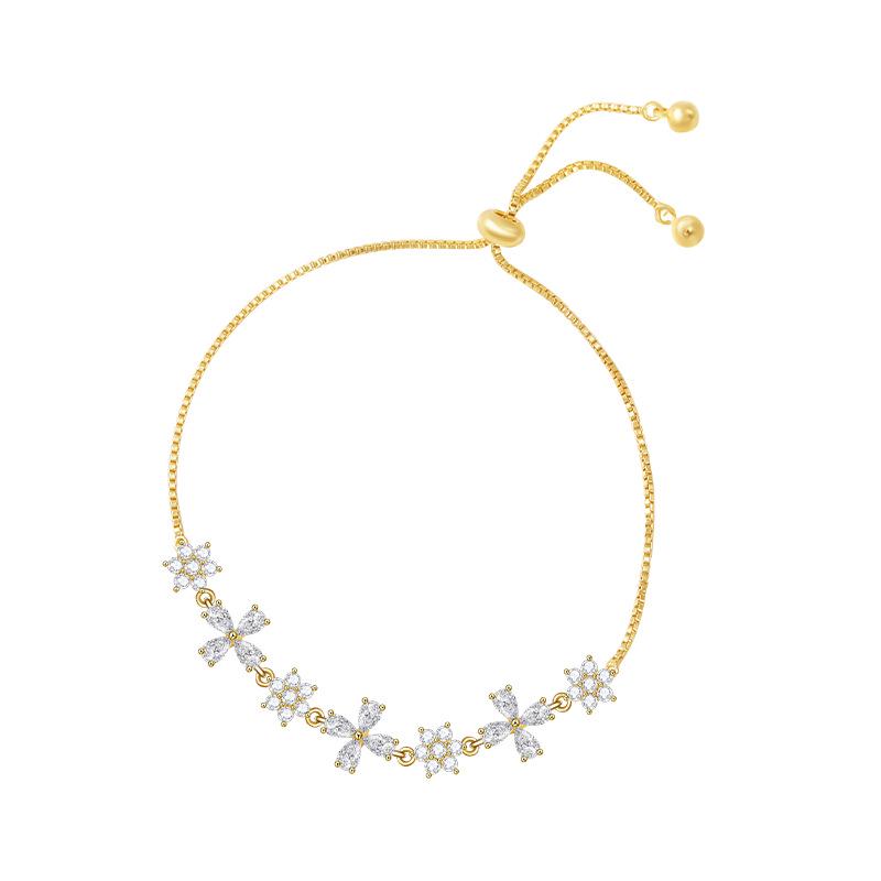 

Elegant European & American Zircon Drawstring Bracelet - Women s Shiny Copper Alloy Accessory Copper Alloy