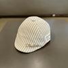 Fashion Striped Baby Beret Hat Spring Summer Letter Embroidery Short Brim Peaked Cap Boy Girl Toddler Kids Sun Visors