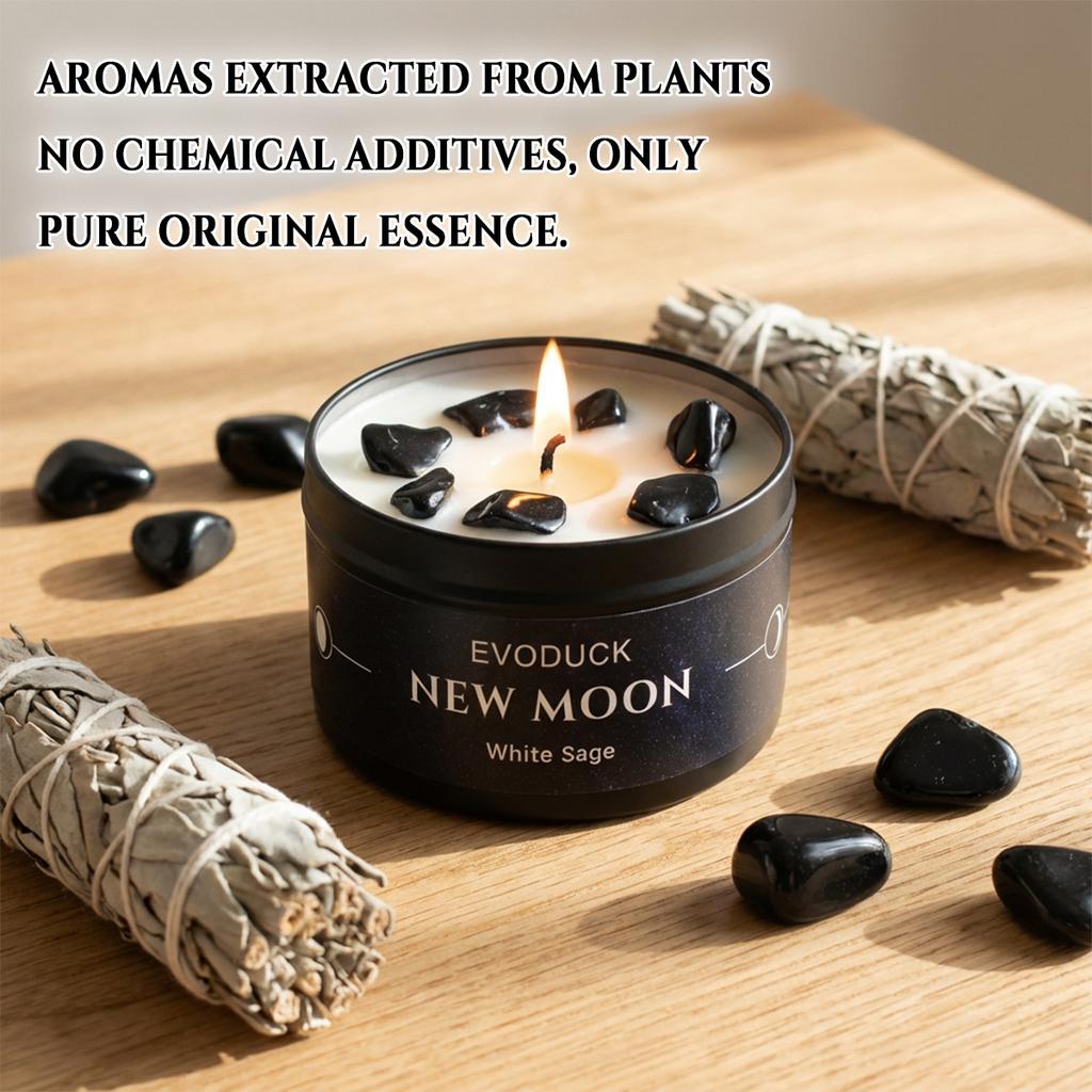 1pc EVODUCK new moon Scented Candles 3oz Law of Attraction Manifestation Energy Boosting White Sage Christmas Scented Candle