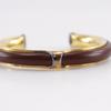 HERMES Bangle vintage Brown Plated Gold/leather 36.3g Women Used