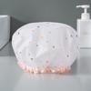 Double-layer Waterproof Shower Cap Fashion Bathing Caps Star Pattern Bathroom Hair Salon Supplies
