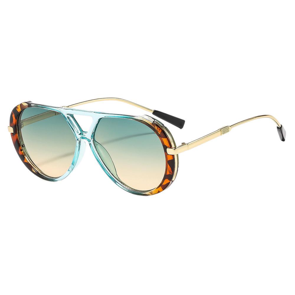 New European and American style pilot sunglasses women's fashion retro large frame sunglasses UV protection