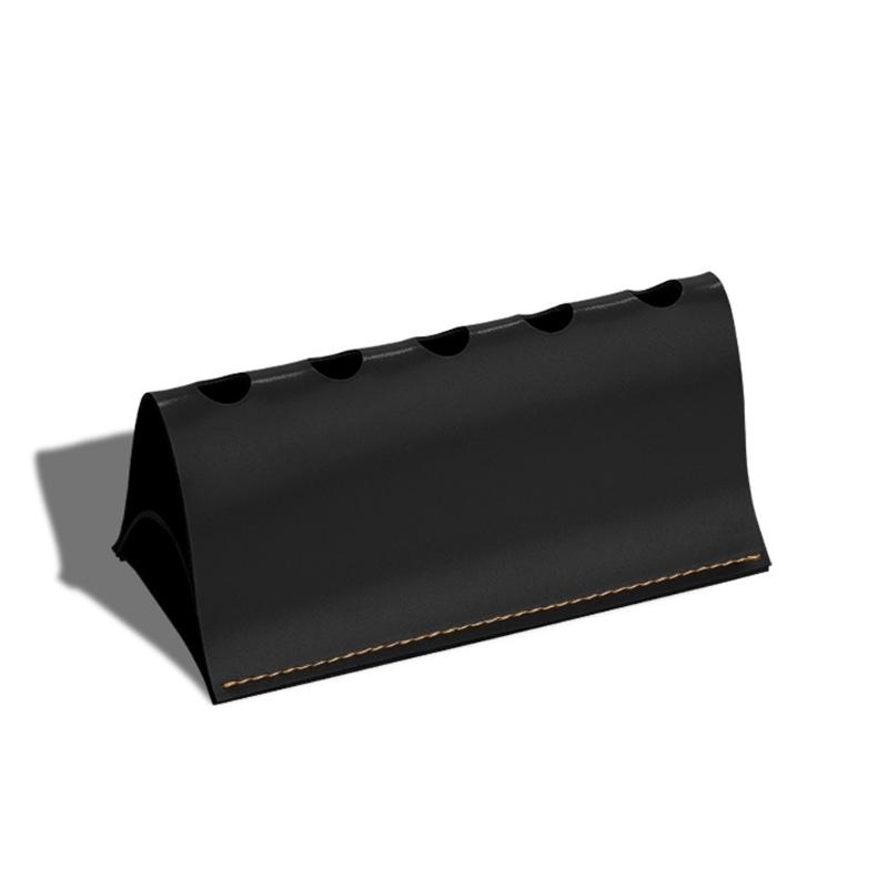 Elegant Multiple Pen Storage Box With Base PU Material Desktop Organizers For Home Office Use