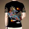 Summer 3D Printed T-shirt Retro Kirin Beast Series Men's Personalized Creative Round Neck Large Short Sleeve