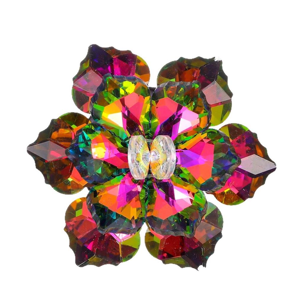 Modische Kristallblumen-Brosche - Handgefertigte Corsage für hochwertige Kleidung, Mehrfarbig