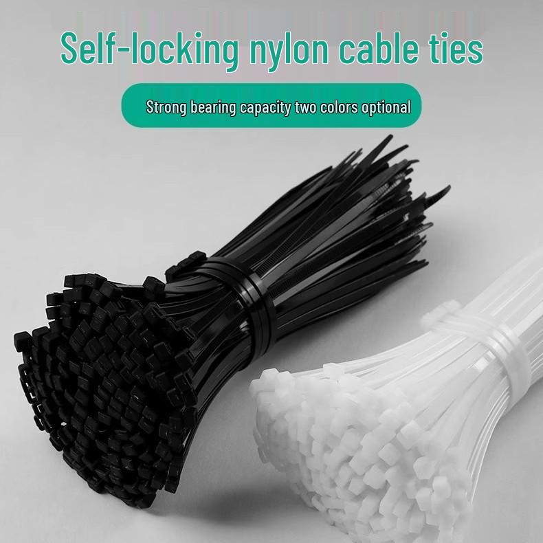 Schwarze selbstsichernde Kabelbinder aus Nylon - Haushalts-Kabelbinder