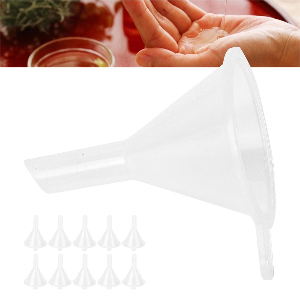 10pcs Small Transparent Funnels Multi Purpose Filling Tools for Cosmetic Liquids Perfume