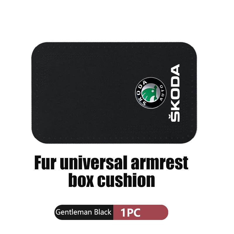 Car Armrest Box Pad Suede Auto Armrest Mat Car Accessories For Skoda Octavia Superb RAPID FABIA KAMIQ KAROQ KODIAQ YETI knfg14