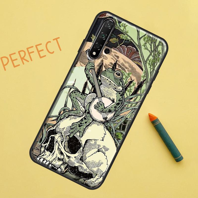 Vintage Retro Frog Mushrooms Case For Huawei Nova 9 10 SE 11i 8i 7i 3i Nova 5T Y60 Y61 Y70 Y90 P20 P30 P40 Lite P60 Pro
