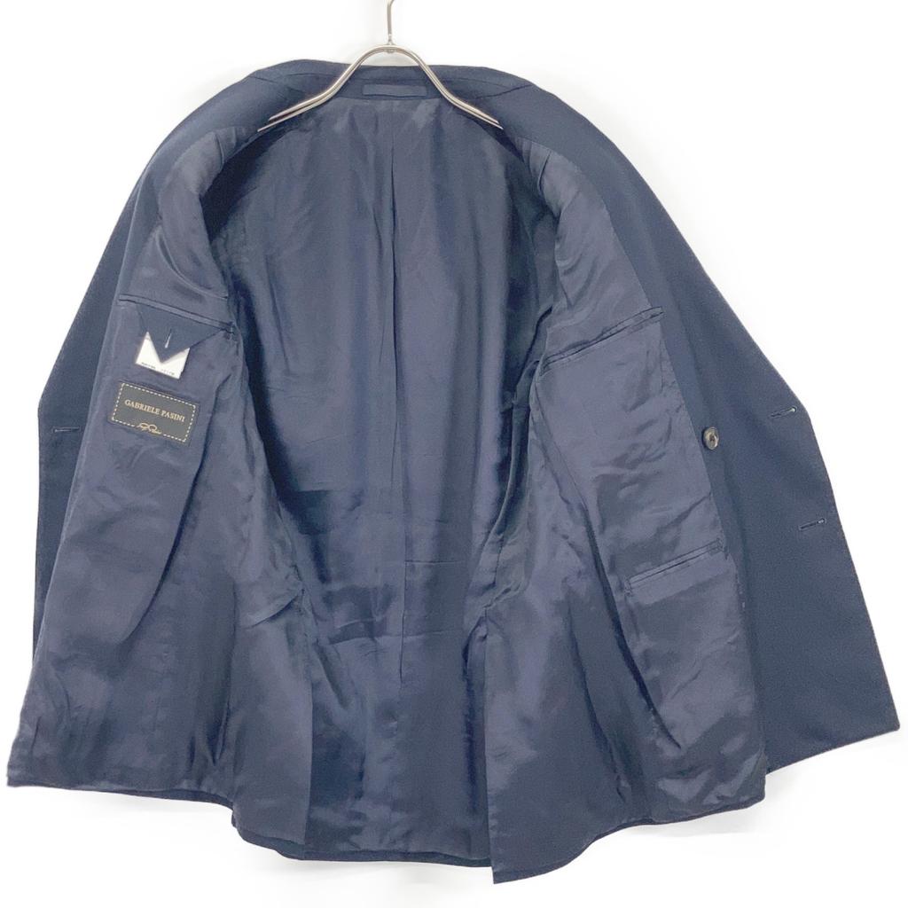 GABRIELE PASINI Navy Poly 55% Wool 45% Double Jacket Jacket 44 NavyUsed