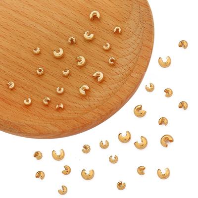 10/50 pezzi di perline a crimpare in rame copre punte di morsetto rotonde nodo ricerca di gioielli fai da te