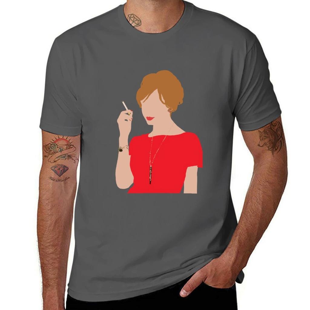 Joan Holloway Tshirt Basic Solid Color Short Sleeve Cotton Top