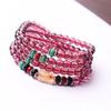 Multilayer Garnet Amethyst Beads Bohemian Wrap Bracelet Charm Women Men Wristband Jewelry Gift