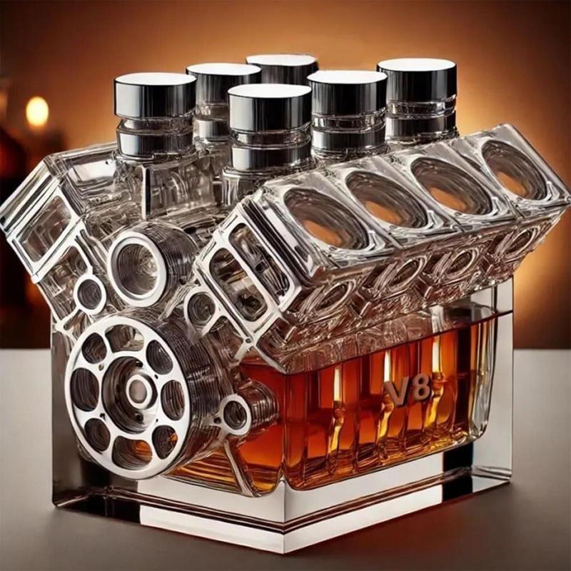 Liquor Decanters Alcohol Decanter V8 Engines Shape Wine Decoration Bar Gadgets for Tequila Bourbon Brandy Birthday Retiremen