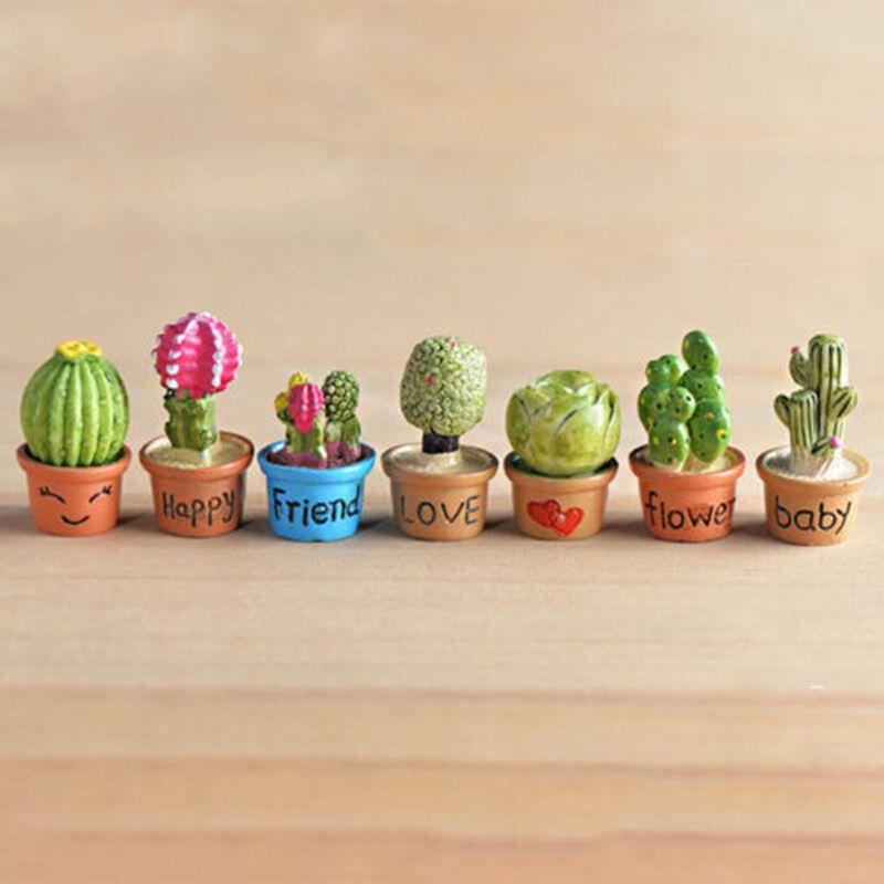 Delightful Mini Cactus Resin Ornament For Charming Fairy Garden Decor Craft