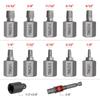 12 Piece Screw Extractor Kit 3/8 Inch Drive Hexagonal Head Multi Spline Tool Suitable For Stripped Bolt And Nut Removal