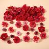 50Pcs High Quality Multicolor Faux Flower Heads DIY Silk Artificial Flowers Heads Fake Peony Daisy Rose Flowers Home Decoration