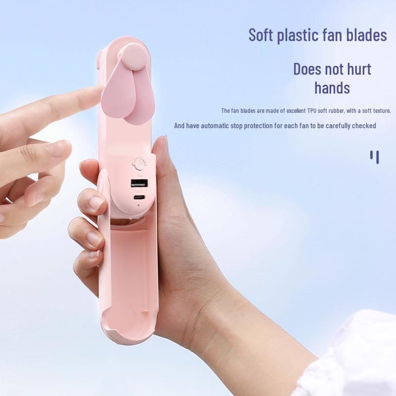 USB Rechargeable Portable Handheld Electric Fan & Power Bank Combo