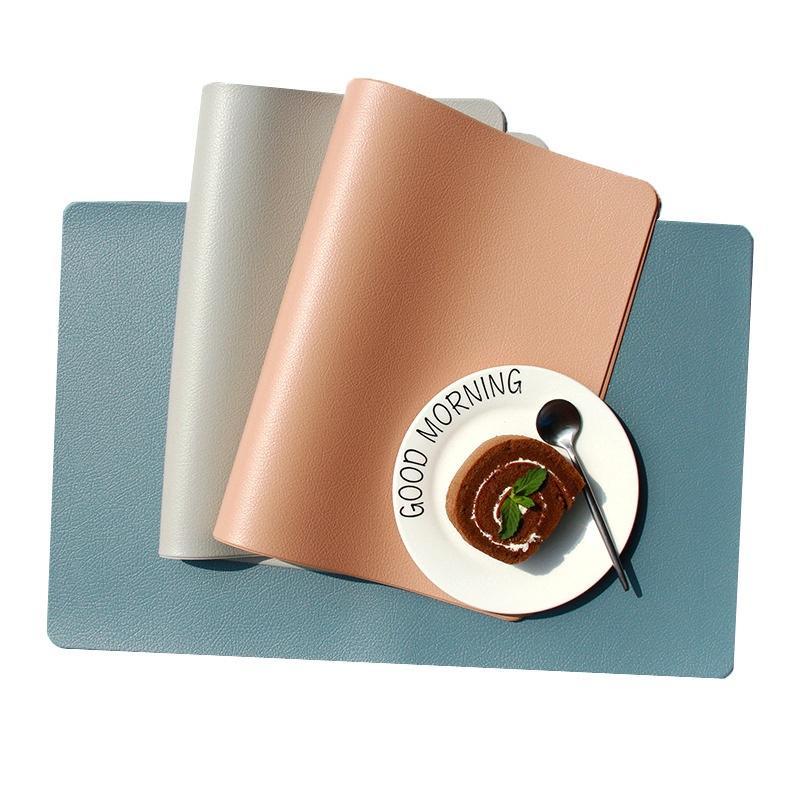 Nordic Household Leather Placemat Hotel Restaurant Western Place Mat Rectangular Waterproof Oil-proo