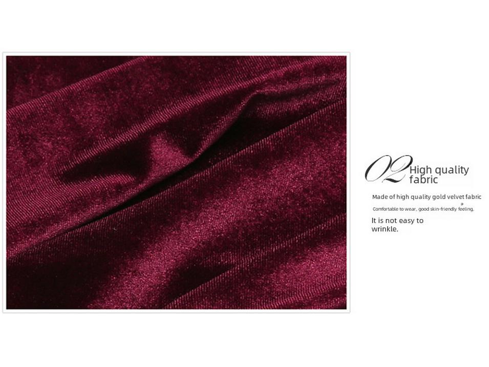 Dámské zlaté sametové kalhoty s vysokým pasem a širokými nohavicemi - Nadměrná velikost, ležérní kalhoty